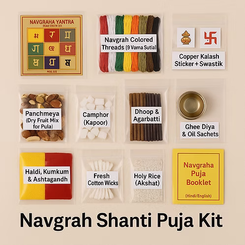 Navgrah Shanti Puja Kit – Complete Home Puja Samagri for Planetarium